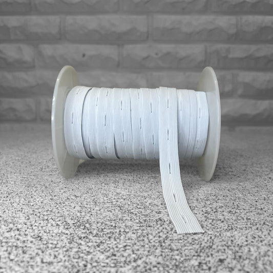 Kuminauha reiällinen 18 mm musta, valkoinen