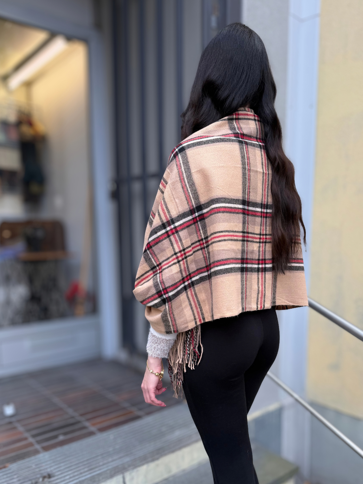 Kaulahuivi Ruutu Beige